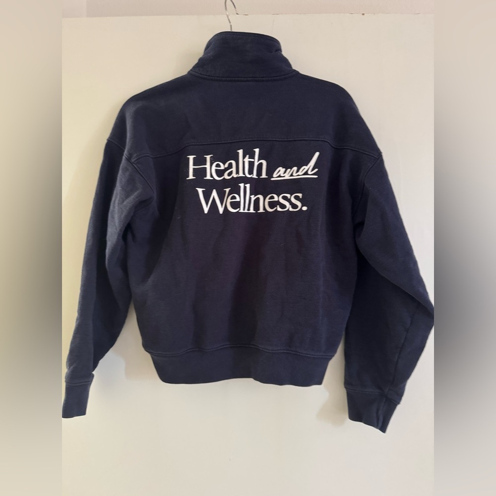 Sporty & Rich Wellness Navy Quarter Zip Sweatshirt